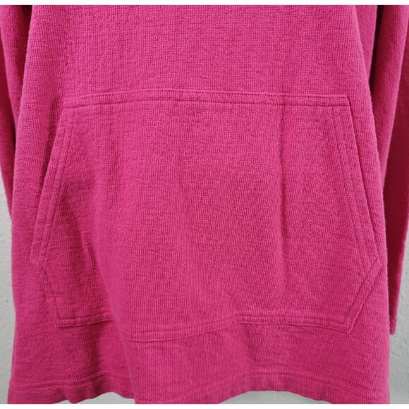 Liz Claiborne Pink V Neck Kangaroo Pouch Pocket Top XL Lightweight Soft Stretchy - Picture 2 of 6